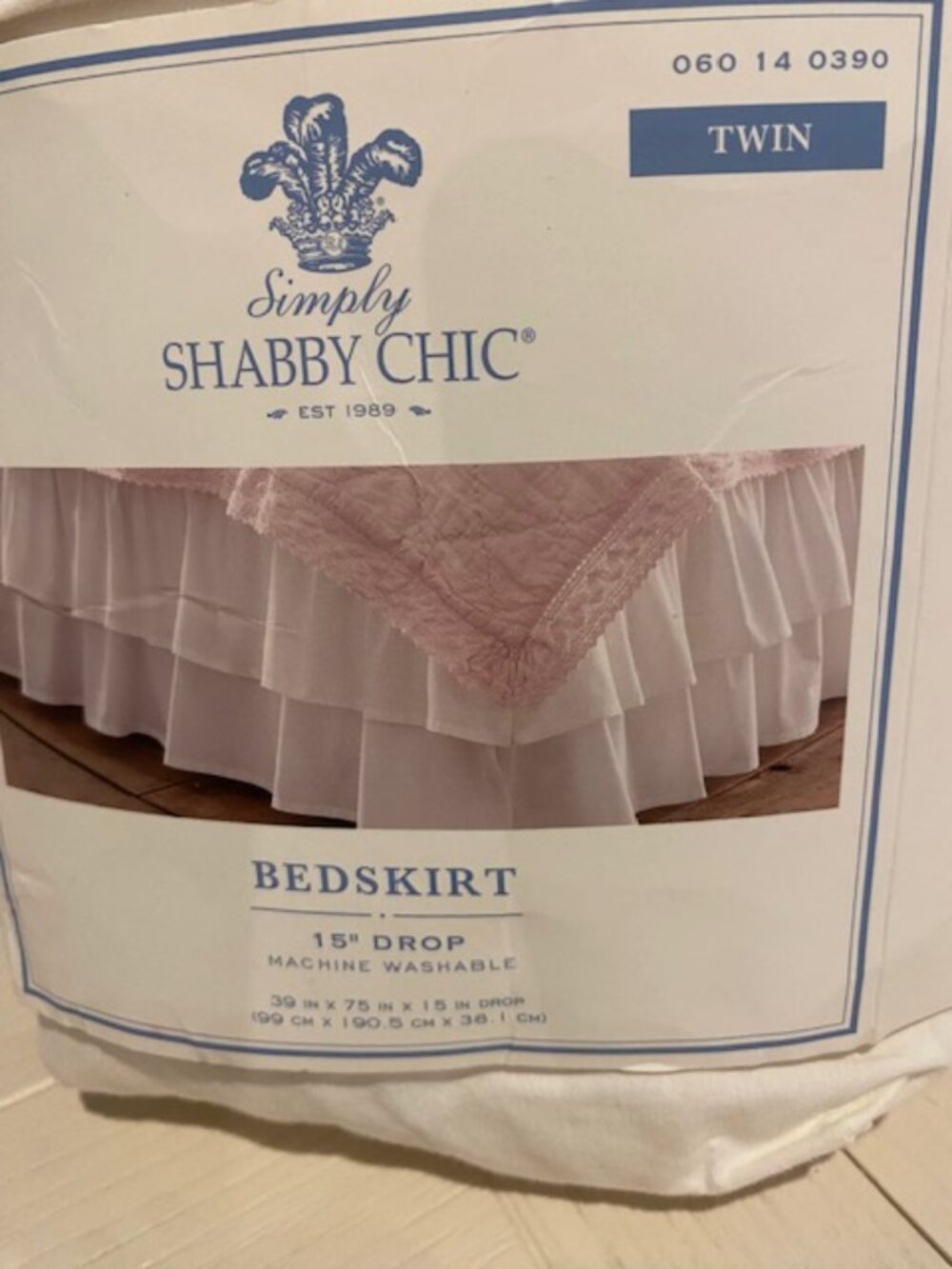 Rachel Aswell Simply Shabby Chic double ruffle twin Bedskirt NWT